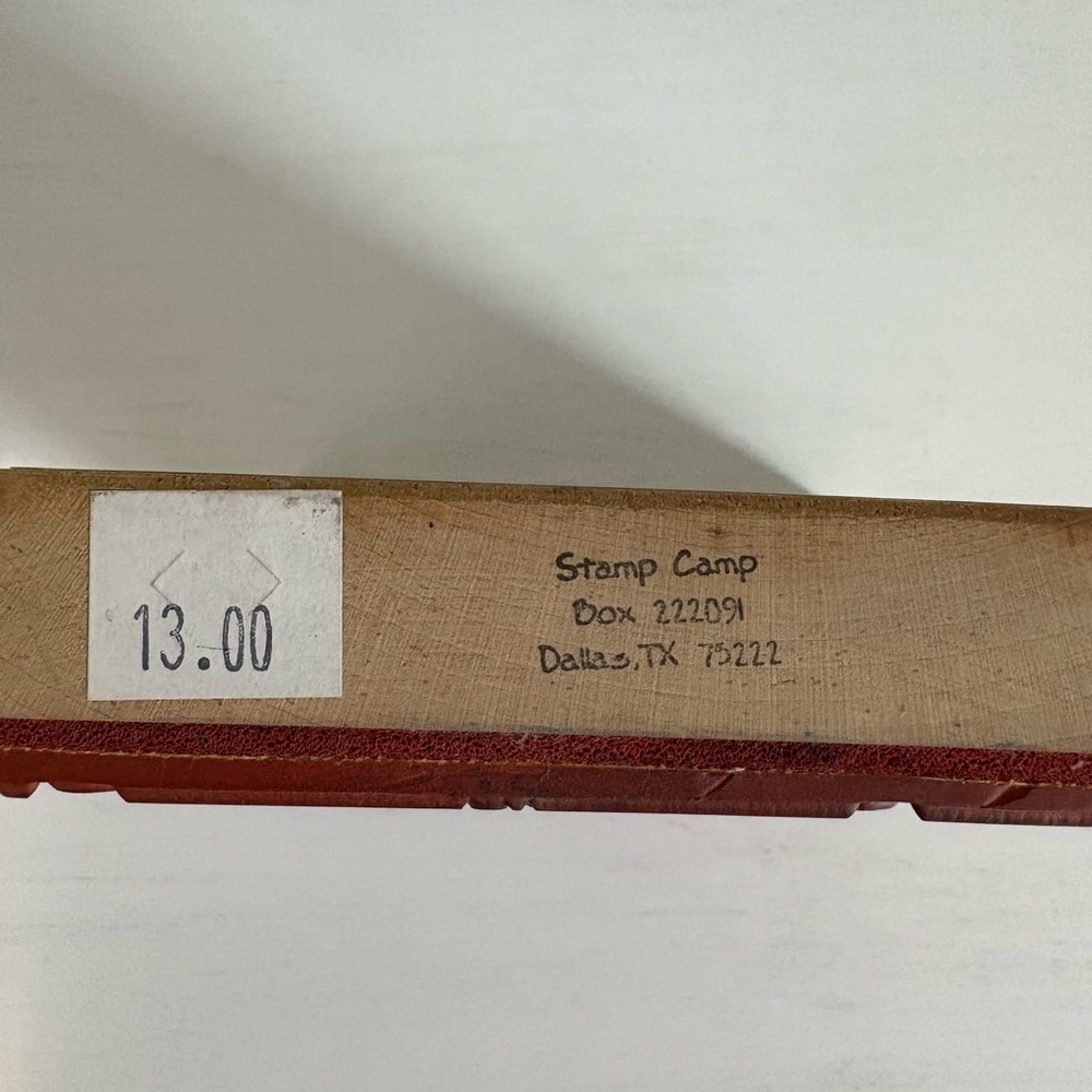 2 Large Wood Rubber Background Stamps - Picture 4 of 7